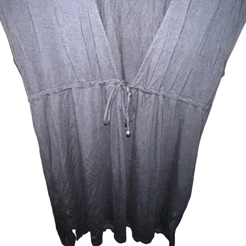 ‎Merona black v-neck beach cover up with drawstring waist size medium